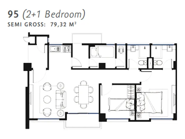 Floor plan for Type 95